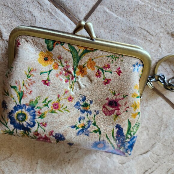 Patricia Nash Coin Purse Card Holder Wallet in Brown Floral Print Leather - Picture 2 of 4